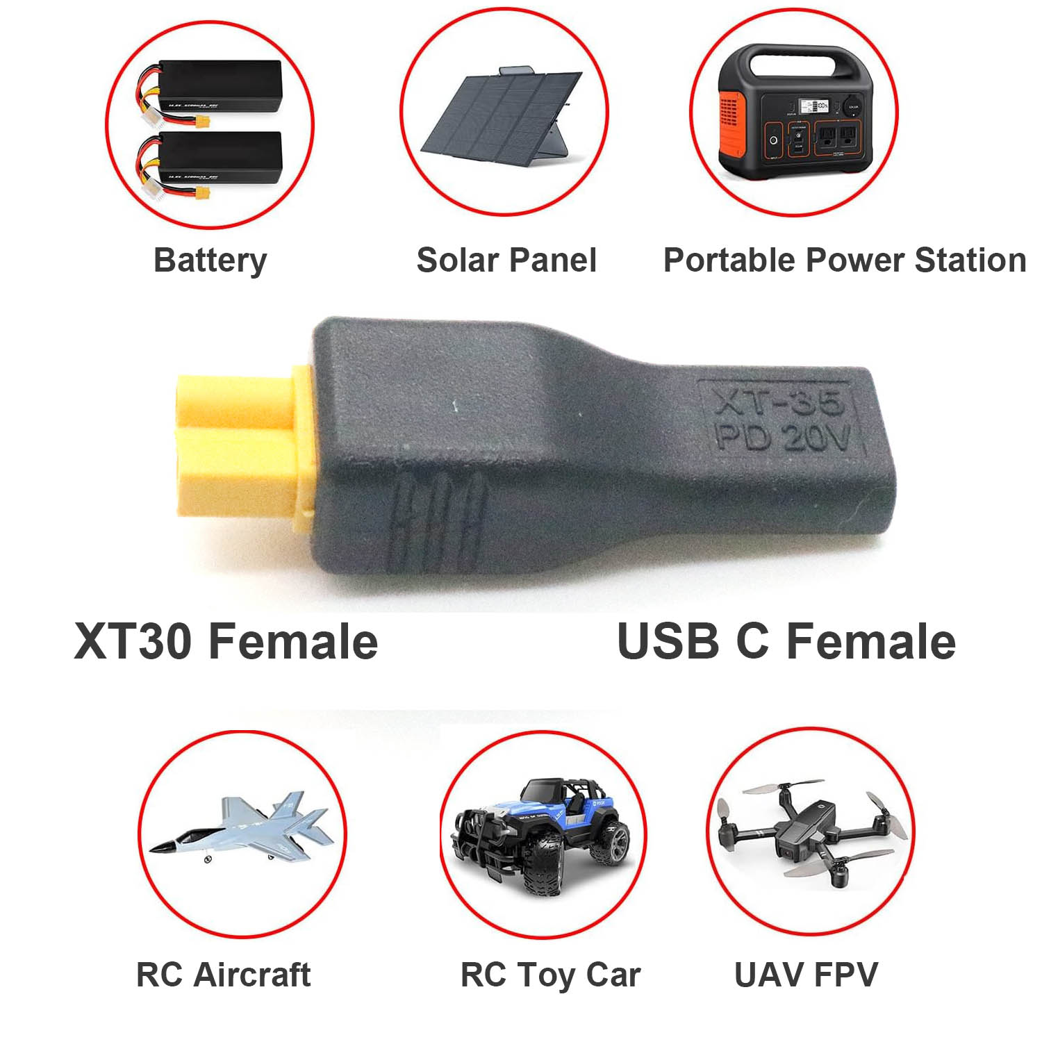 1pc usb tipo c entrada fêmea p - Drone Battery Adapter avaliação e preço