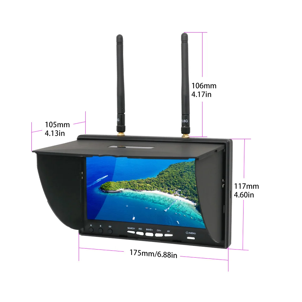 Monitor LCD de 7 polegadas 5.8 - Drone Controller Screen avaliação e preço